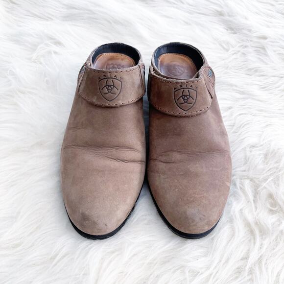 Ariat Brown Leather Sport Slip On Clog - Picture 3 of 8